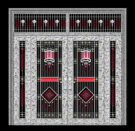 不锈钢门 熊猫纹