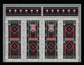 不锈钢门 熊猫纹