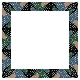 波状边饰孔雀羽尾边框边饰