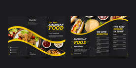 西餐餐单三折页