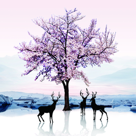 麋鹿装饰画