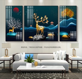 现代轻奢客厅装饰画背景画