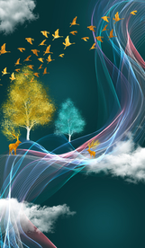 麋鹿丝带装饰画