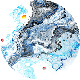 抽象山水纹理装饰画
