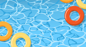 游泳池游泳圈插画