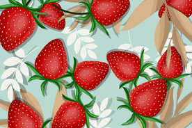 草莓插画手绘设计