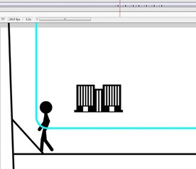 火柴人走过一栋房子的动漫