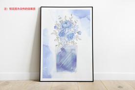 水晶花瓶水彩画