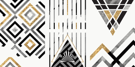 抽象几何玄关三联画