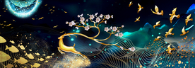 梅花鹿晶瓷画
