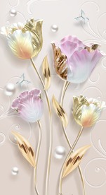 玉雕荷花珍珠玄关