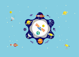 太空星球宇宙矢量图