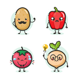 蔬菜表情插画