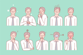 简约人物生活形象插画