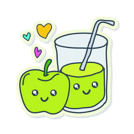 卡通果汁插画