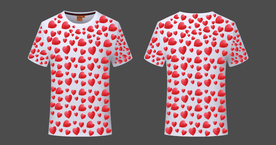 印花红心t恤样机图片