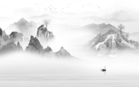 中国风山水背景新画 TIF分层