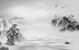 高雅 新山水背景墙 TIF分层