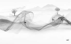 线条 新山水高雅画 TIF分层