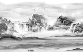 背景墙新山水高档画 TIF分层