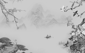 背景墙新山水意境画 TIF分层