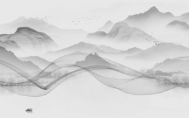 新中式新山水意境画 TIF分层