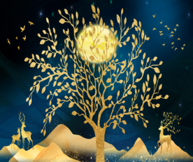 麋鹿发财树玄关