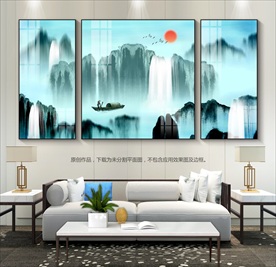 水墨山水客厅装饰画新中式装饰画