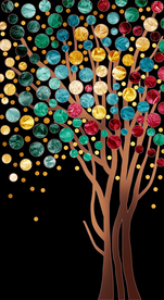 彩色树木晶瓷画