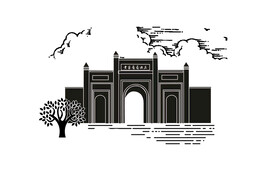 庄园 红酒 风景 手绘