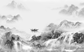 人气山水电视背景 文件分层画