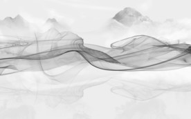 别墅新山水无框画 文件分层画