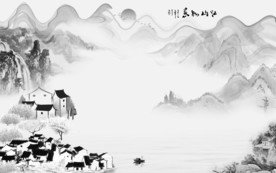 江南灰色新山水画 TIF分层