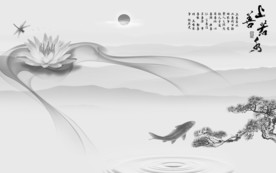 荷花灰色新山水画 TIF分层