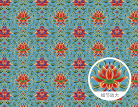 中国传统莲花缠枝古典花纹图案