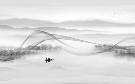 大气新山水简约画 文件分层画