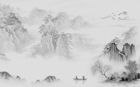 高端新山水简约画 文件分层画