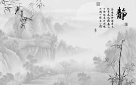 静新山水高端画 文件分层画