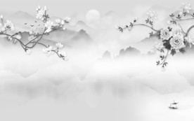 花鸟新山水爆款画 文件分层画