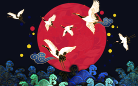 国潮背景装饰画