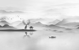 新中式山水画新款画 TIF分层