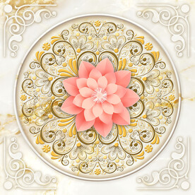 花纹大理石新中式吊顶地画