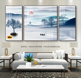 新中式水墨山水画无框画