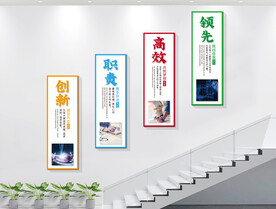 楼梯企业文化展板