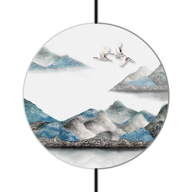 意境山水圆形玄关
