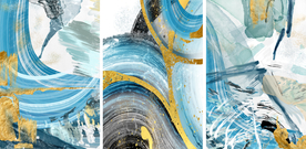 抽象晕染三联画