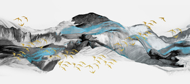 鸟群山水