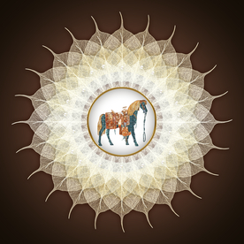 珐琅彩骏马图案玄关