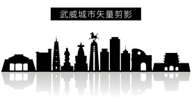 武威城市矢量剪影