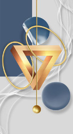 晶瓷抽象立体几何玄关装饰画